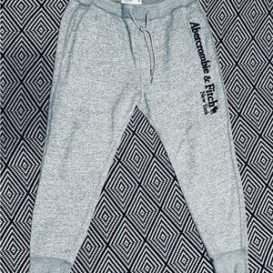 Abercrombie & Fitch Gray Sweat Joggers with Side Logo